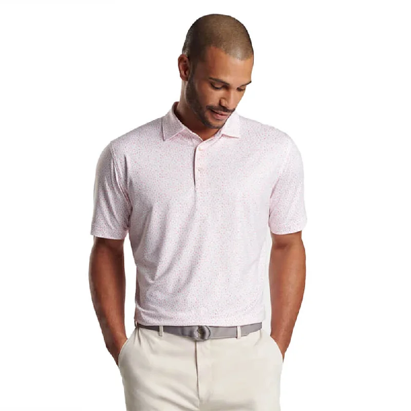 men's striped cotton polo shirts -Peter Millar Marine Navigation Performance Jersey Polo Shirt - White