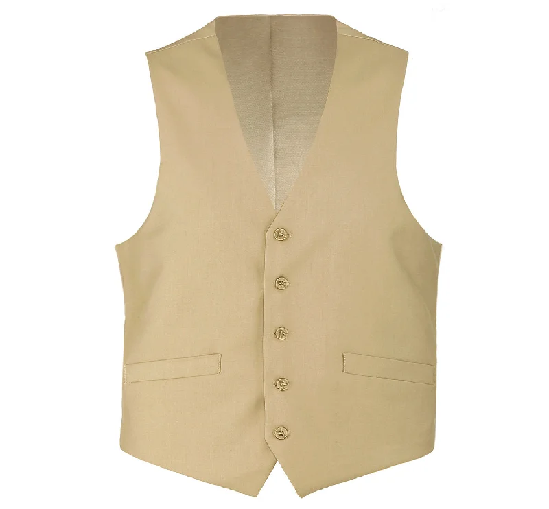 dress waistcoats for men -Alessandro Vitello by Renoir Tan Wool Suit Vest Regular Fit Dress Suit Waistcoat 508-4