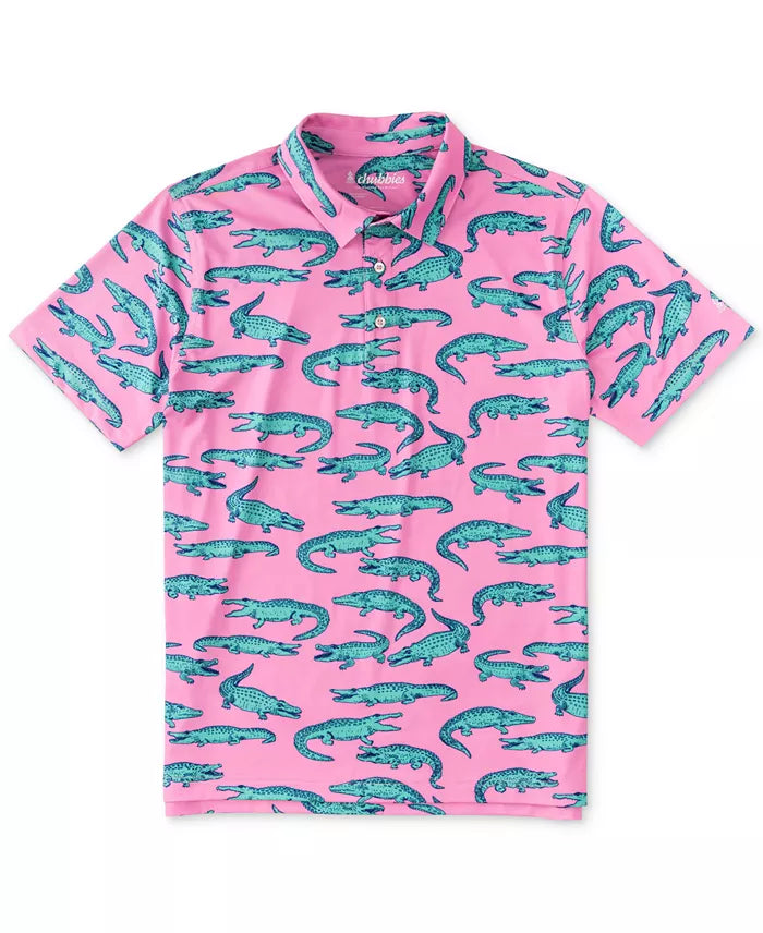 polo shirts with contrasting collars -Chubbies The Glade Performance Polo Shirt - Pink