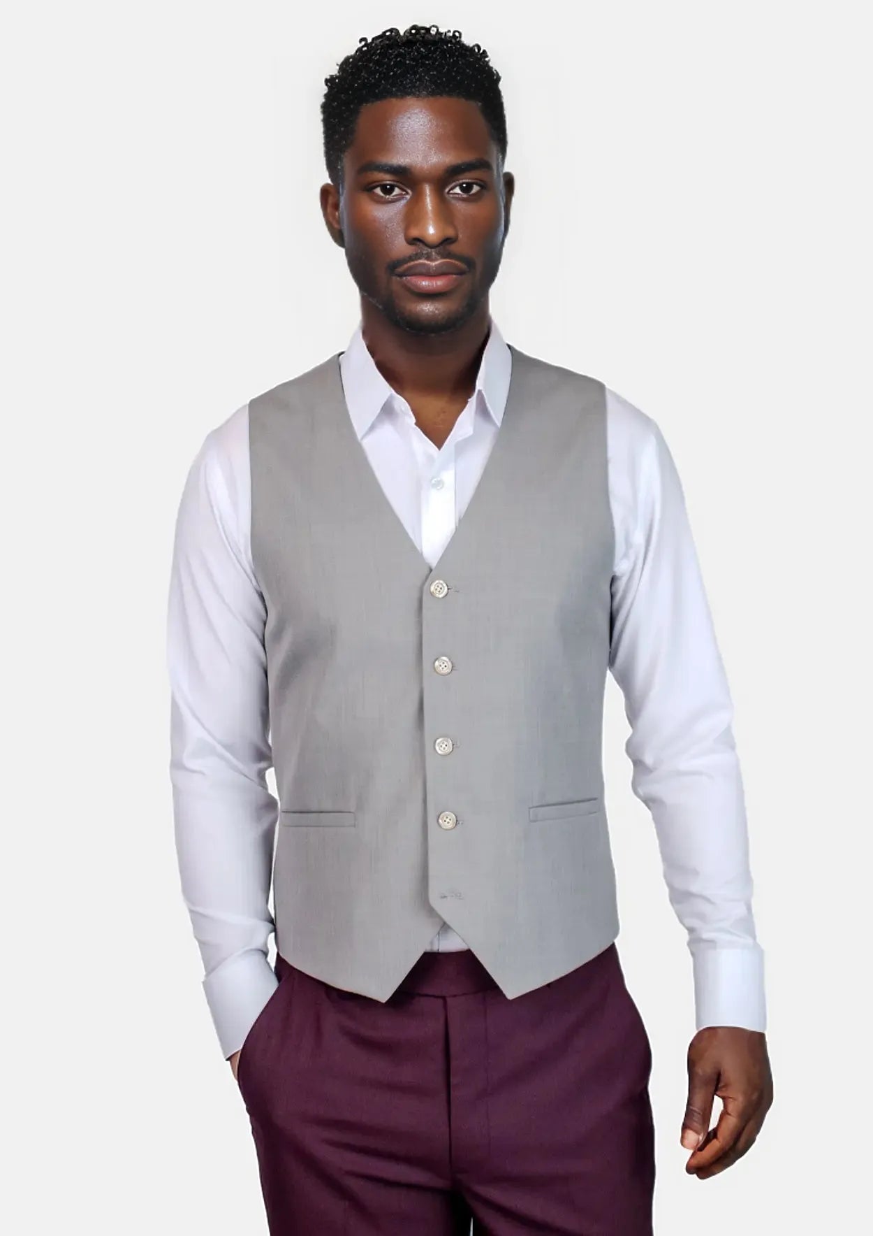 tailored waistcoats for formal occasions -Harbor Grey Sharkskin Vest