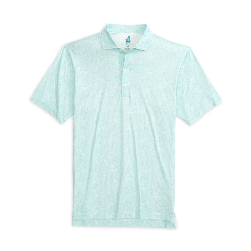 men's patterned polo shirts -Johnnie-O Lush Featherweight Polo Shirt - Riviera