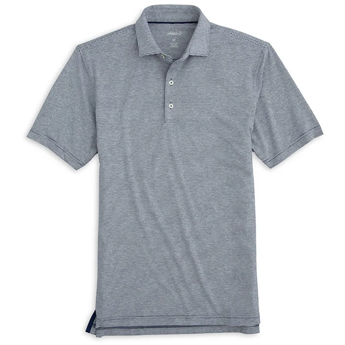 luxury embroidered polo shirts -Johnnie-O Lyndon Prep-Formance Pinstripe Polo Shirt - Heather Twilight*