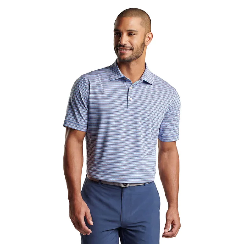 breathable long sleeve polo shirts -Peter Millar Fairmont Performance Jersey Polo Shirt - Sport Navy