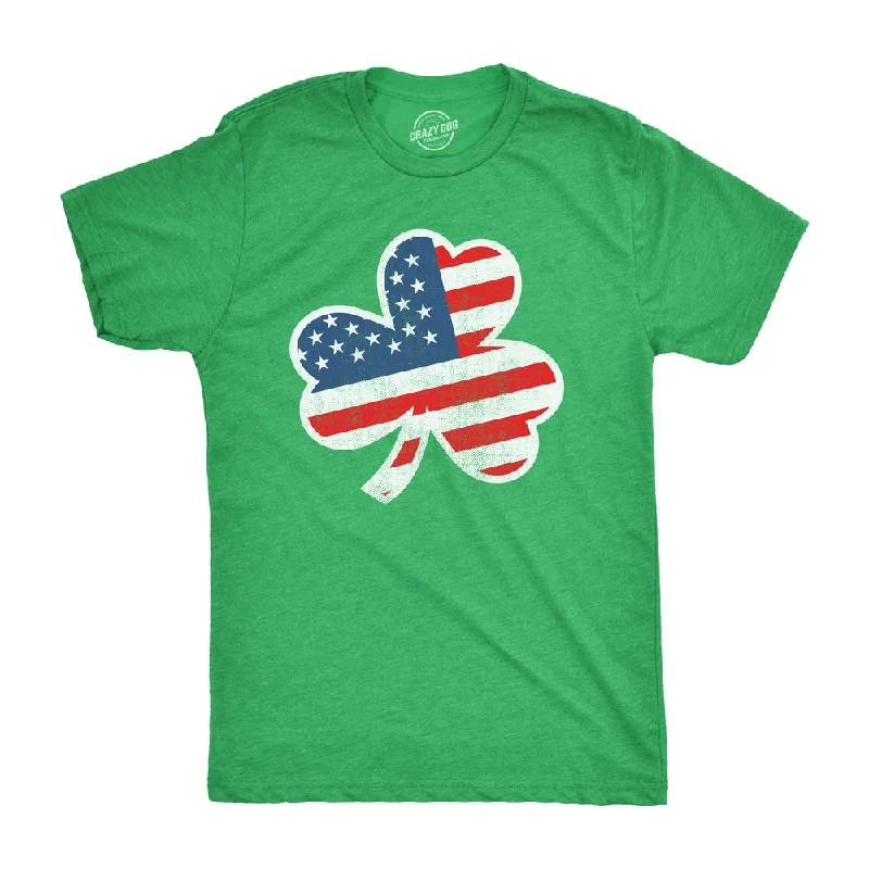 men's soft jersey t-shirts -American Flag Shamrock Men's T Shirt