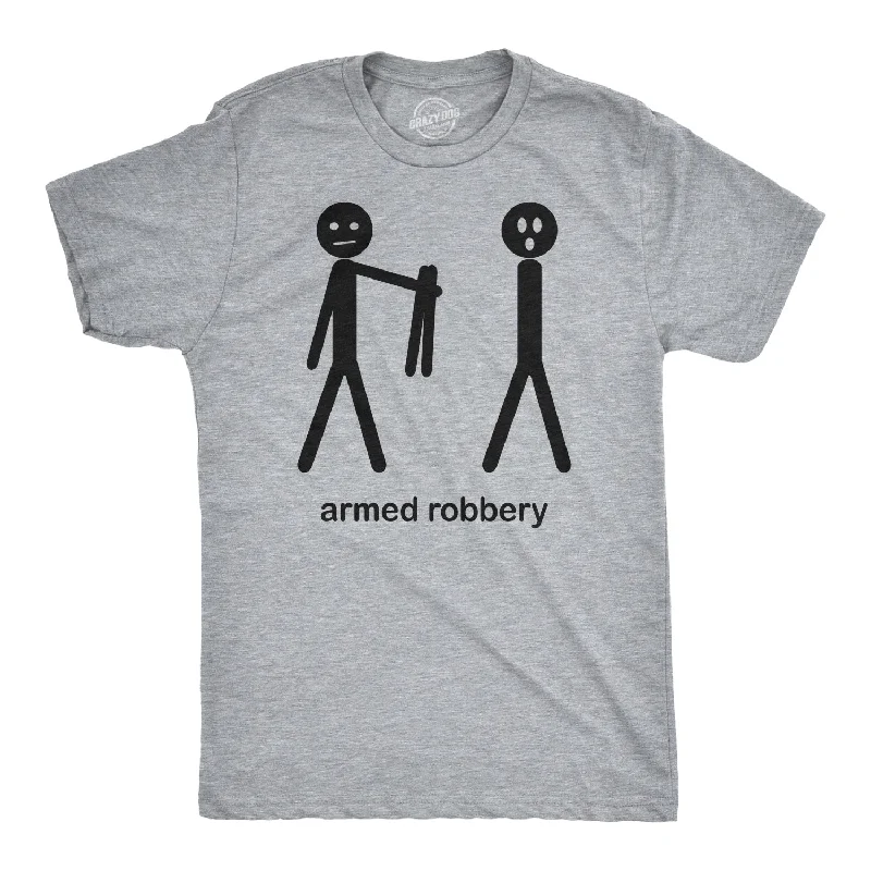 men's fitted t-shirts -Armed Robbery Stick Figure Men's T Shirt