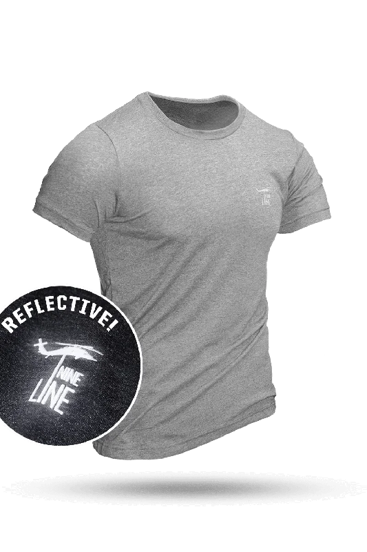 casual wear t-shirts for men -Reflective Dropline Logo - Athletic T-Shirt