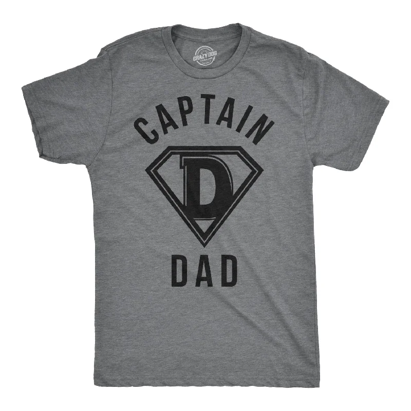 men's white t-shirts -Captain Dad Men's T Shirt