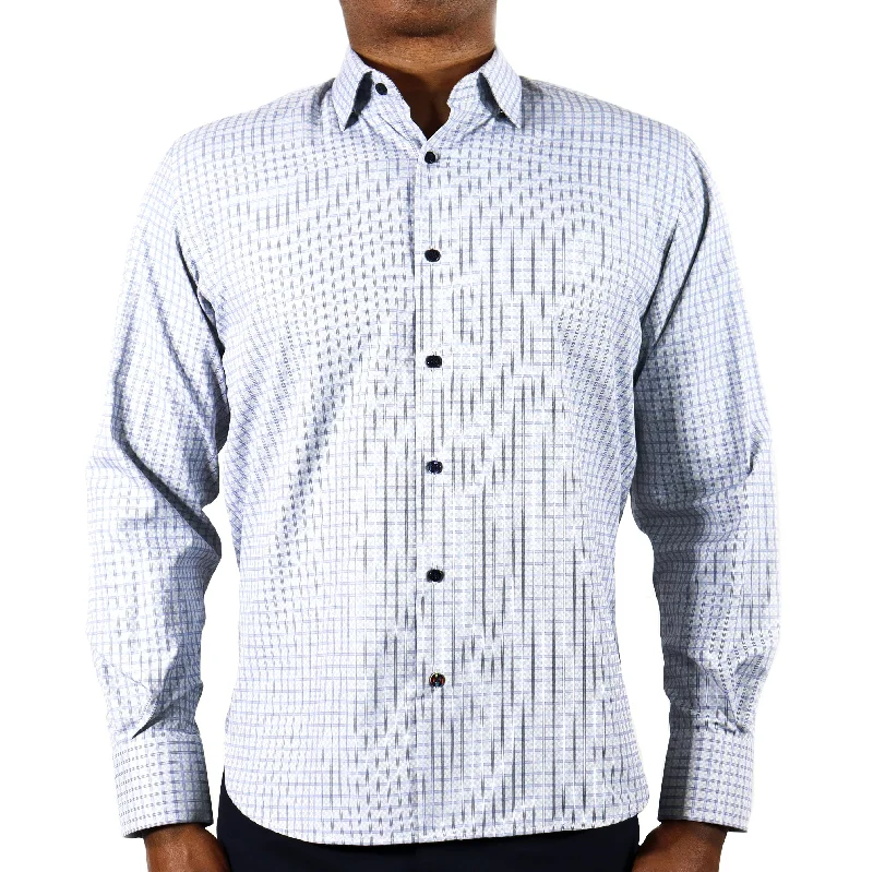 casual formal shirts for men -Checkered White, Grey & Navy