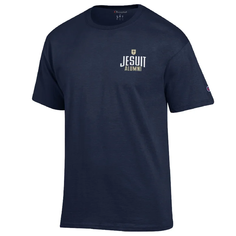 men's workout t-shirts -Jesuit Alumni Champion Navy T-Shirt