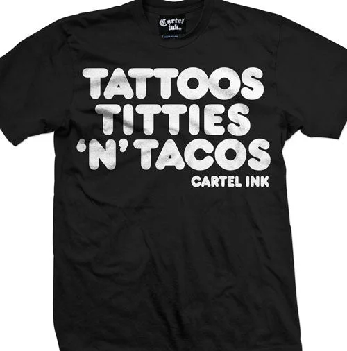 comfortable graphic tees for men -Tattoos Titties and Tacos Men's T-Shirt