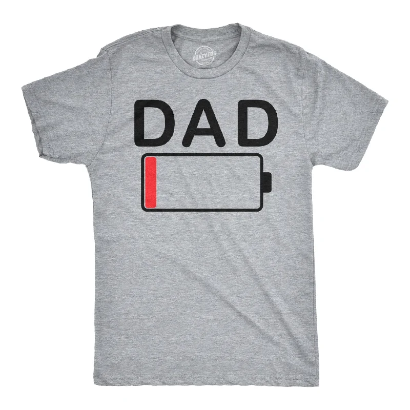 men's long sleeve t-shirts -Dad Battery Low Men's T Shirt