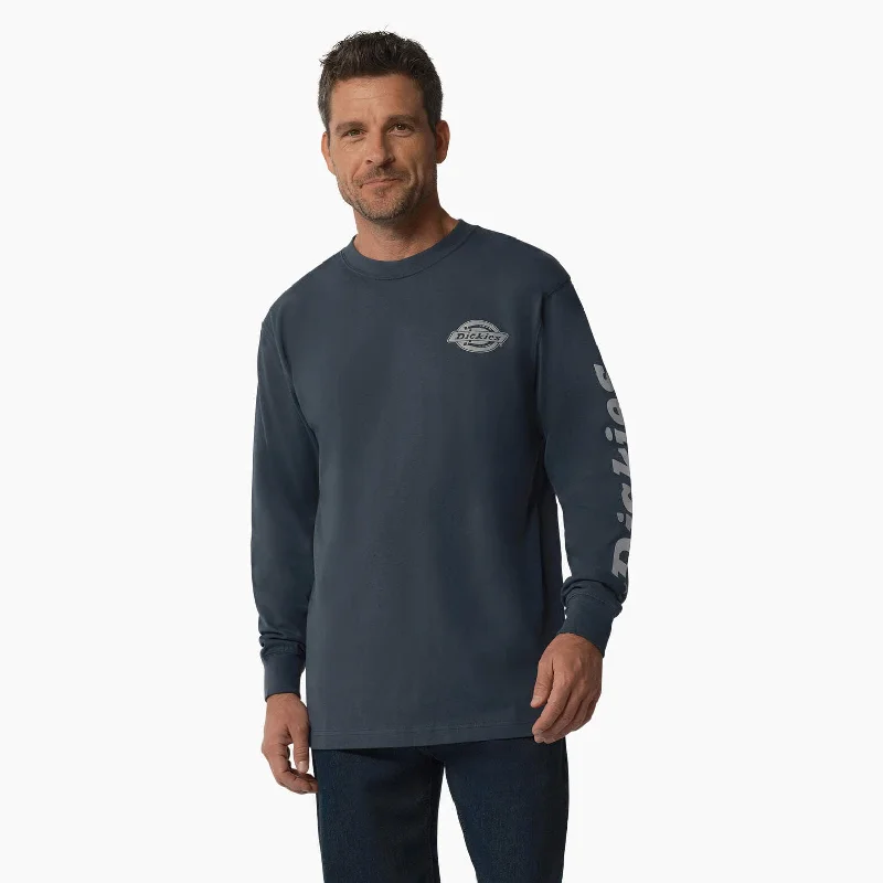 stylish short-sleeve t-shirts -Dickies Long Sleeve Heavyweight Logo T-Shirt