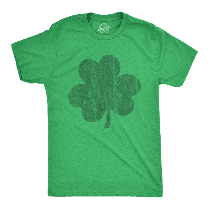 men's athletic cotton t-shirts -Distressed Clover Men's T Shirt