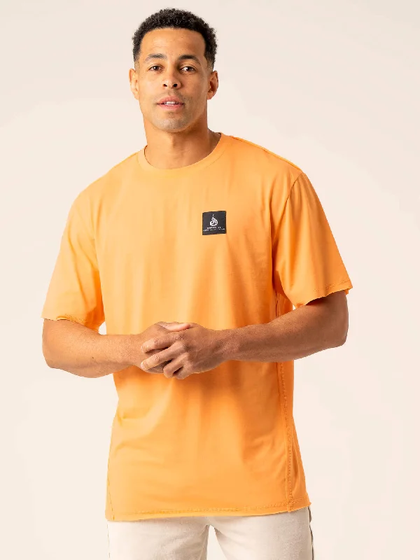 slim-fit cotton t-shirts -Dynamic Oversized T-Shirt - Orange Sherbet