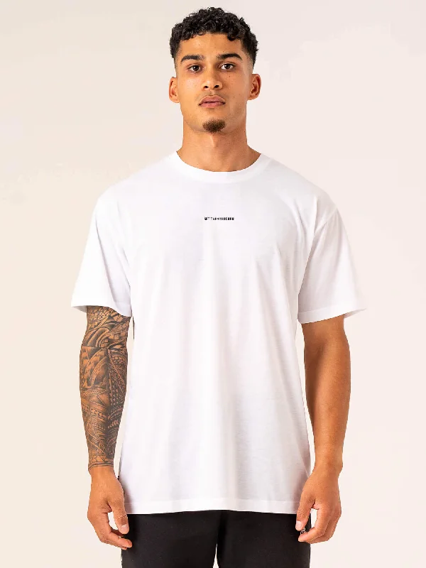 cotton t-shirts for men -Emerge Oversized T-Shirt - White