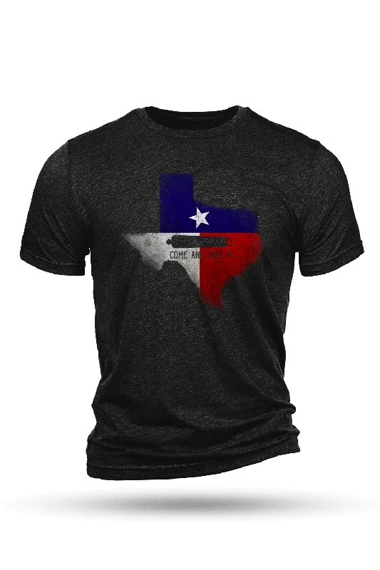 men's graphic tees with quotes -Enlisted 9 - Tri-Blend T-Shirt - Texas Come and Take It