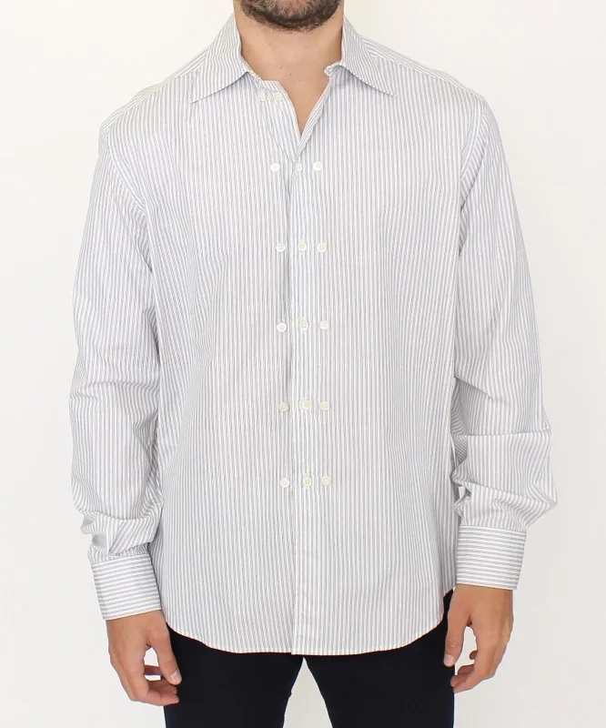 men's modern fit button-up shirts -Ermanno Scervino   Striped Regular Fit Casual Men's Shirt