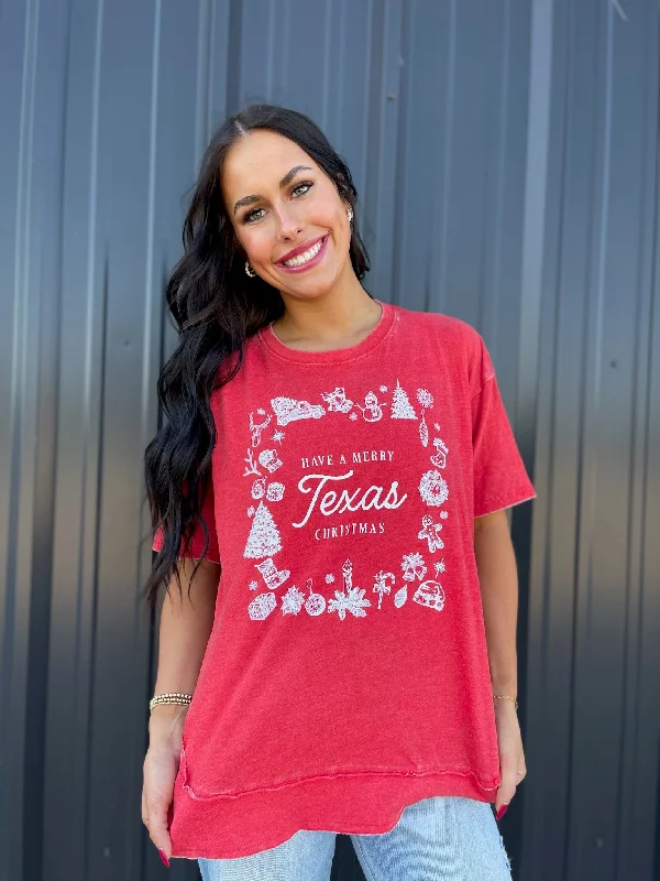 men's stylish printed tees -Have a Merry Texas Christmas