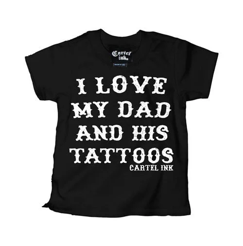 vibrant printed t-shirts for men -I Love My Dad and His Tattoos Kid's T-Shirt