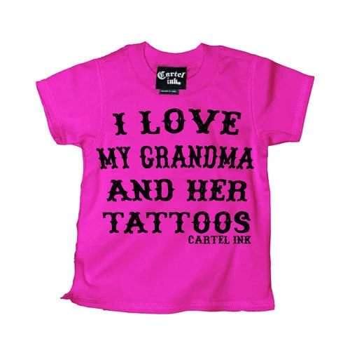 breathable t-shirts for men -I Love My Grandma and Her Tattoos Kid's T-Shirt