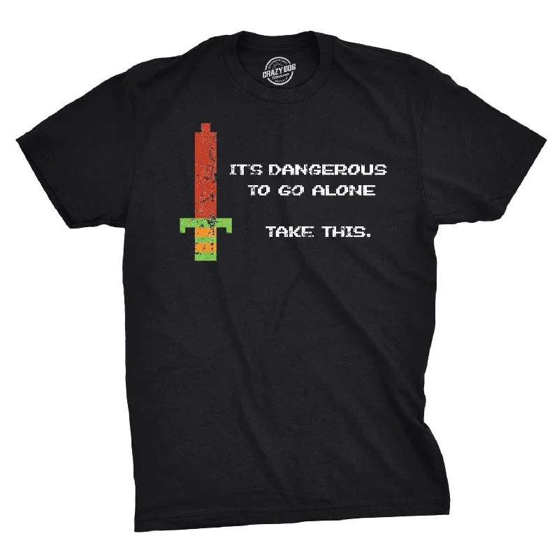 men's graphic print t-shirts -It's Dangerous To Go Alone Men's T Shirt