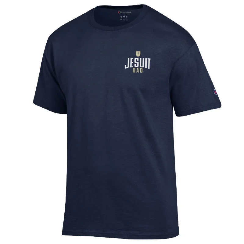 men's lightweight t-shirts -Jesuit Dad Champion Navy T-Shirt