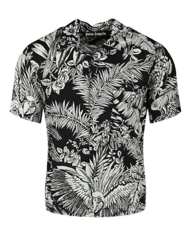 men's versatile shirts for work -Jungle Palms Bowling Shirt