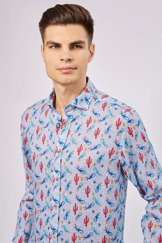 men's comfortable formal shirts -Leo Lizards and Cacti Shirt