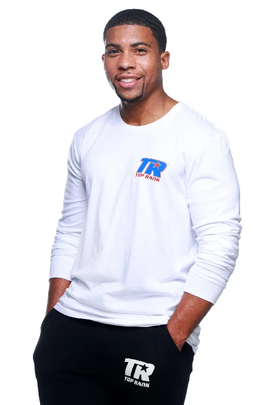 men's custom logo t-shirts -Top Rank Long Sleeve Tagline T-Shirt