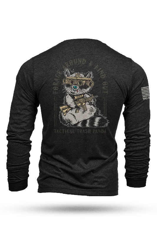 men's simple t-shirts for layering -Tactical Trash Panda - Long-Sleeve T-Shirt