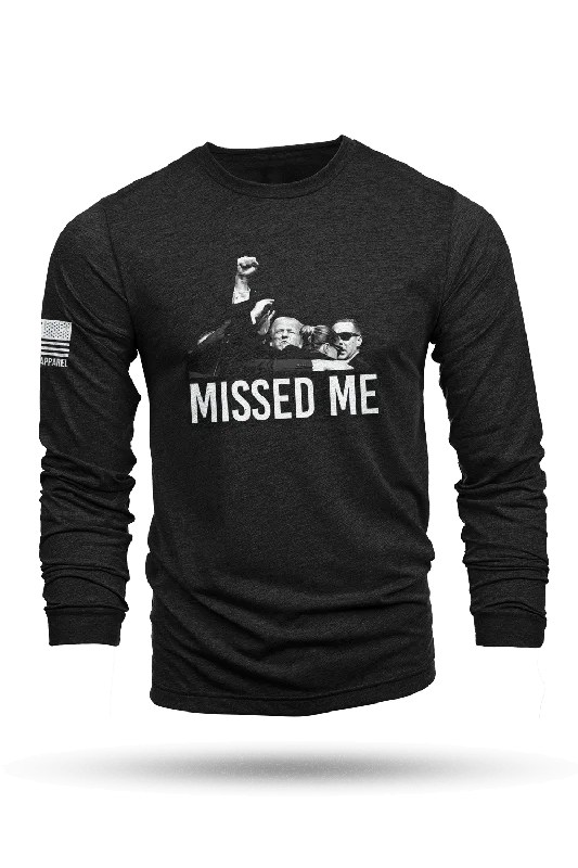 men's casual short-sleeve t-shirts -Missed Me - Long Sleeve T-Shirt