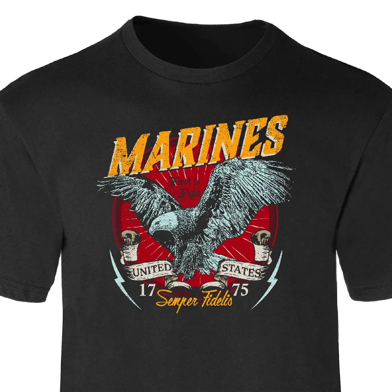 graphic tees for men -Marines First To Fight Eagle T-shirt