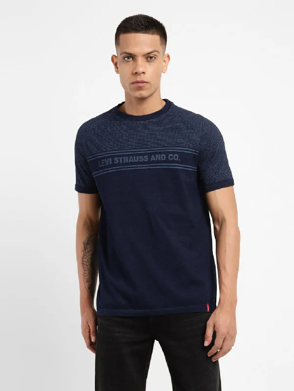 plain t-shirts for men -Men's Brand Logo Crew Neck T-shirt