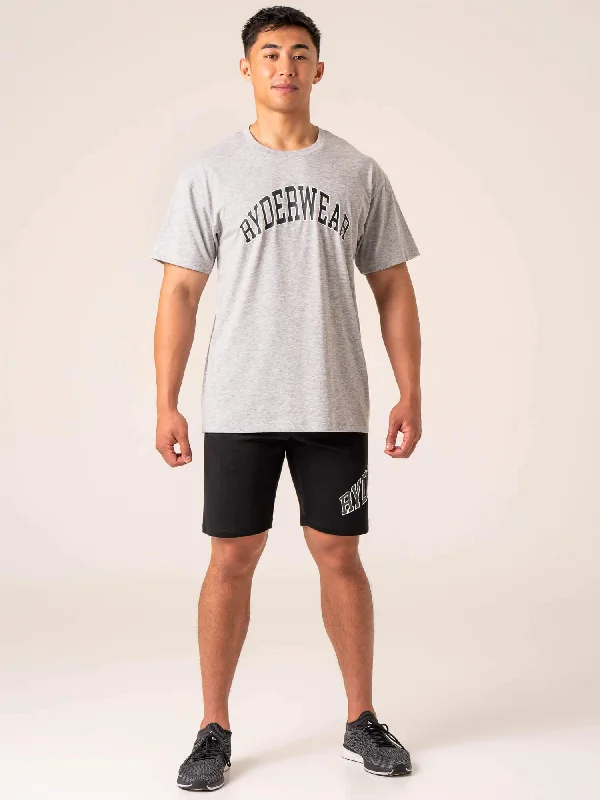 men's oversized graphic t-shirts -Men's Collegiate T-Shirt - Grey Marl