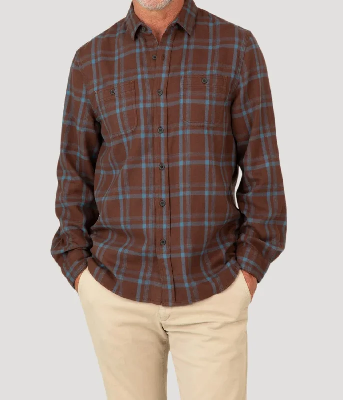 men's casual plaid shirts -Men's Fireside Flannel In Mocha