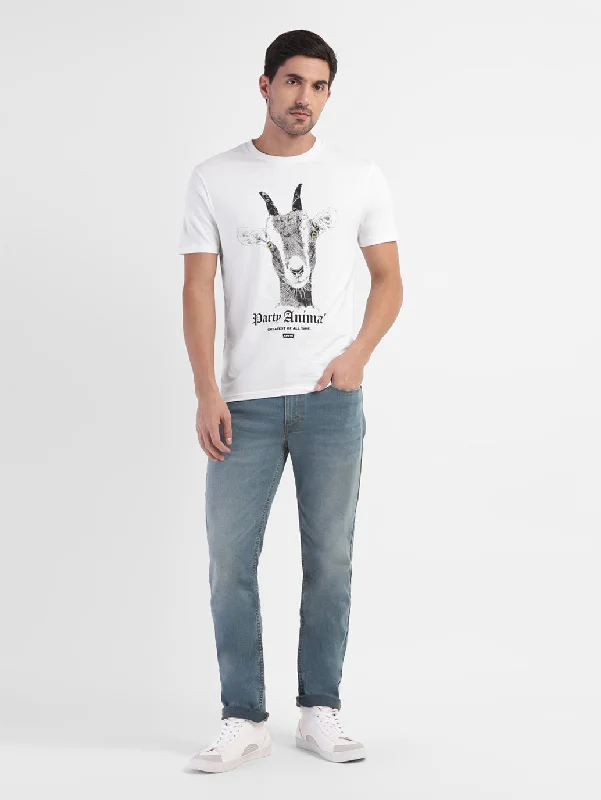 stylish t-shirts for men -Men's Graphic Print Slim Fit T-shirt