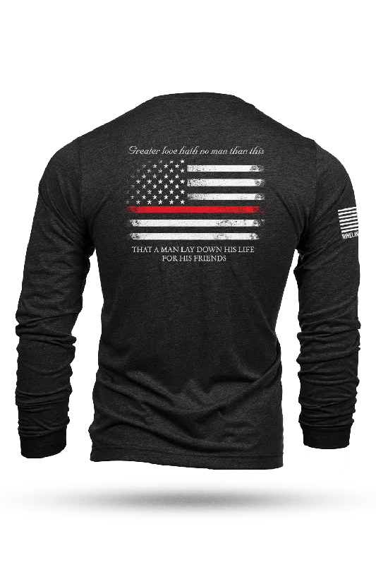 breathable t-shirts for men -Thin Red Line - Long-Sleeve T-Shirt