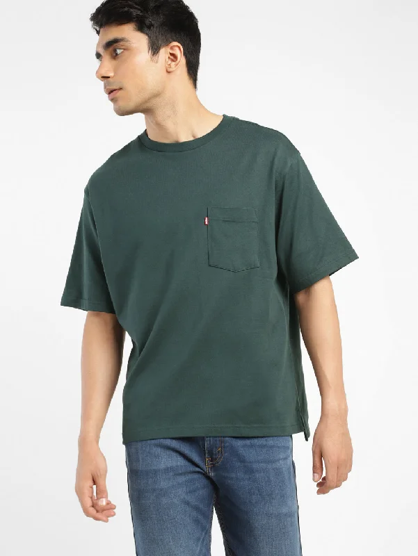 eco-friendly t-shirts for men -Men's Solid Relaxed Fit T-shirt