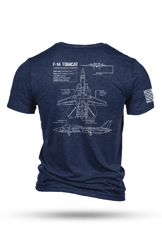 plain t-shirts for men -F-14 Tomcat Schematic - T-Shirt