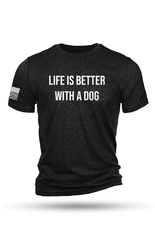 men's v-neck t-shirts -Life's Better With A Dog - T-Shirt