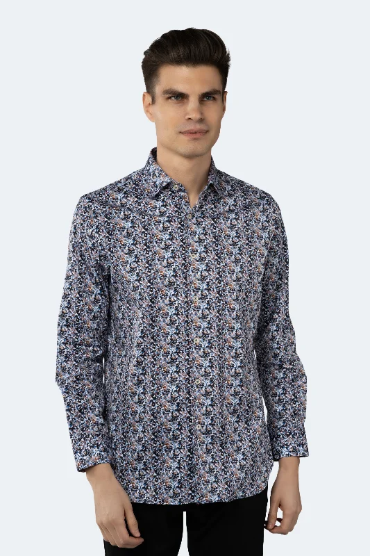 men's checkered shirts -Multicolor Splattered Marks Shirt