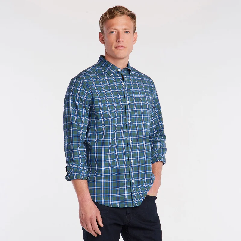 stylish button-up shirts for men -Nautica Mens Big & Tall Classic Fit Wrinkle-Resistant Plaid Shirt