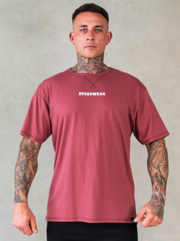 men's cotton blend t-shirts -Octane T-Shirt - Red Oxide