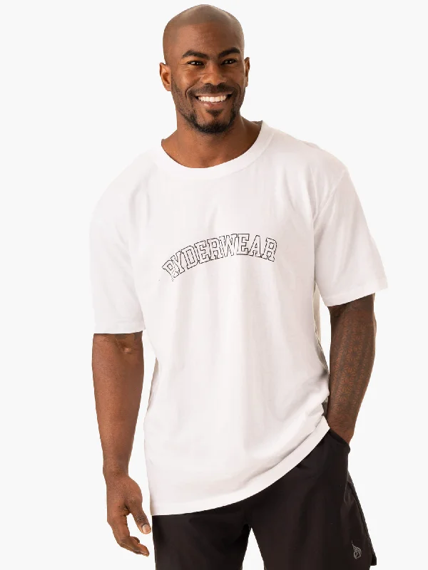 men's sports t-shirts -Oversized T-Shirt - White