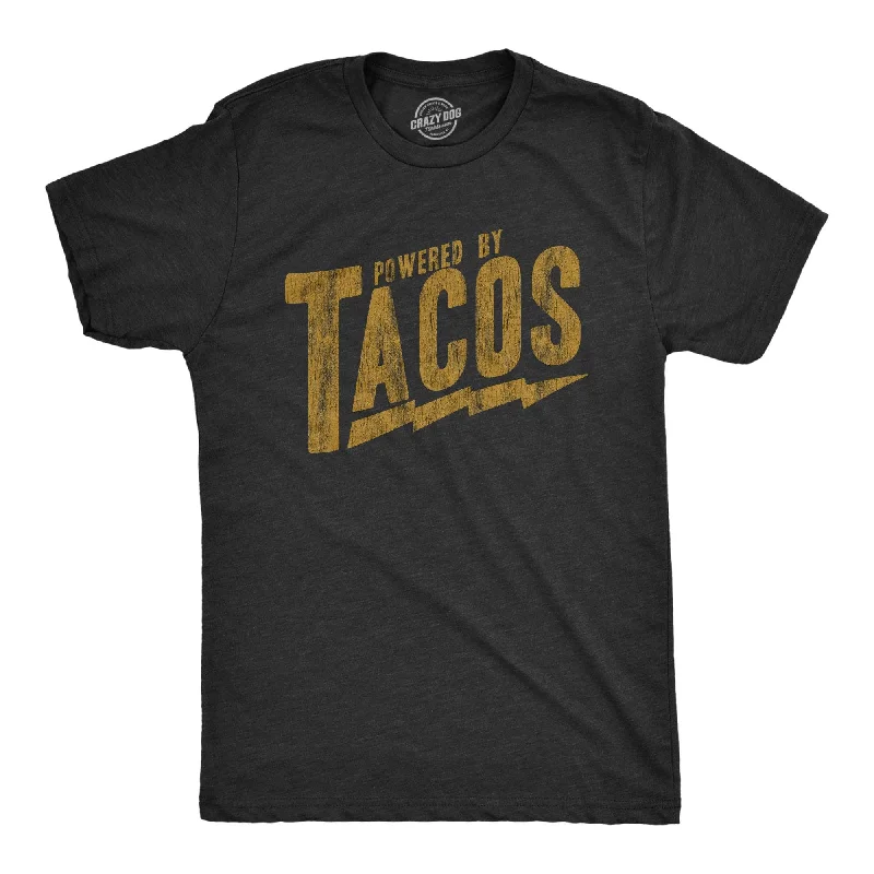 athletic-style t-shirts for men -Powered By Tacos Men's T Shirt