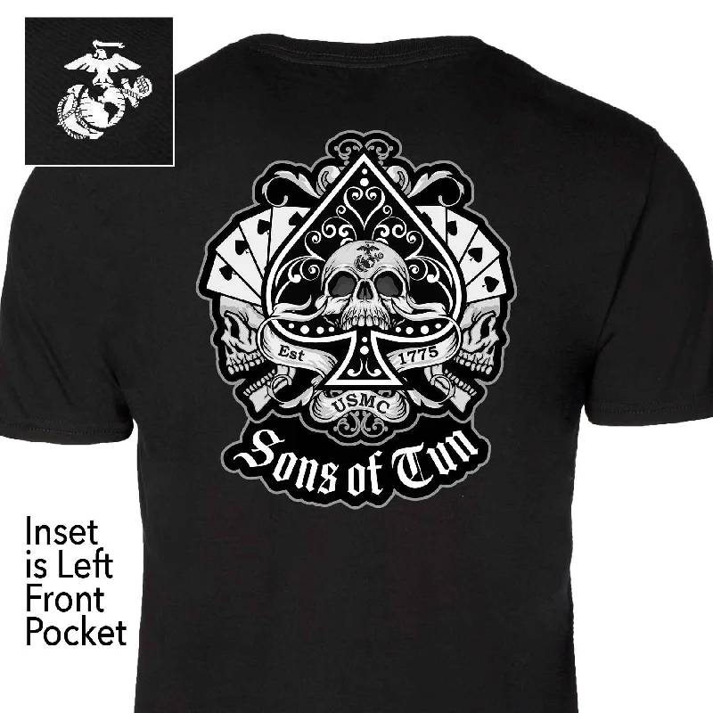 men's summer graphic tees -Sons of Tun Spade Back With Front Pocket T-shirt