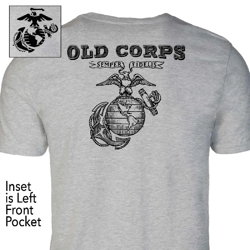 men's long sleeve t-shirts -EGA Old Corps Back With Front Pocket T-shirt