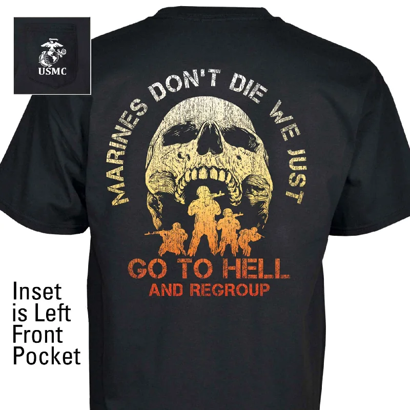 premium t-shirts for men -Marines Don't Die Pocket T-Shirt