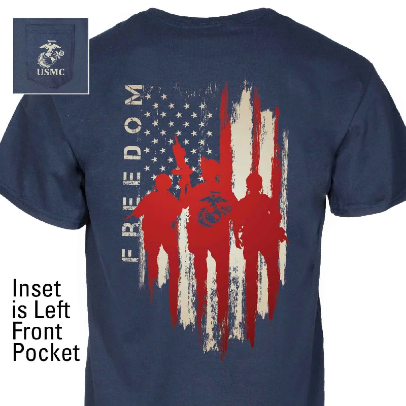 men's sports team t-shirts -Freedom Warriors Pocket T-Shirt