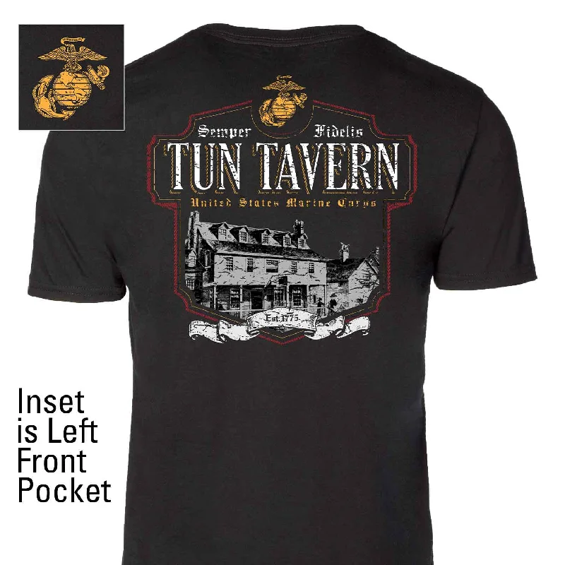 men's fitted t-shirts -Tun Tavern T-shirt Full Back With Front Pocket